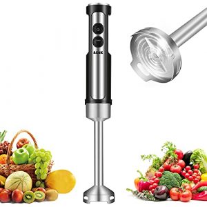 ACOK Hand Blender, Powerful 4-Blades Electric Blender, 500W Stainless Steel Stick Blender, Ergonomic Handle, for Smoothie, Baby Food and Sauces
