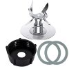Replacement Parts For Oster Osterizer Blender Blades with 4902 Blender Jar Bottom & 6 Point Fusion Blade 4961 & 2 Pcs O Ring Rubber Seal Gasket Compatible with Oster Osterizer Blender Accessories