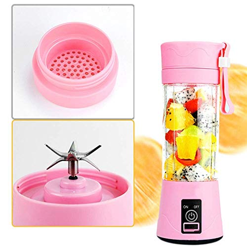 AKIGN Portable Blender, Mini Portable Household juicer Multifunctional Electric Portable juicer Electric USB Rechargeable Juicer Cup, Fruit Mixing Machine Homepink