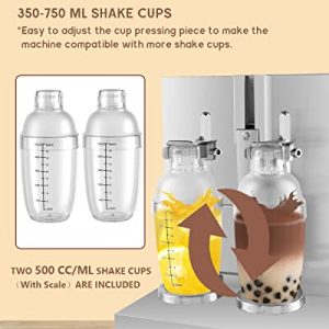 Hanchen Automatic Shaker Machine for Bubble Tea Boba Tea Milk Tea Shaking Machine for 360° Mixing Cocktail Juice Coffee Milk Wine Double Cup Commercial Equipment (110V, US plug)