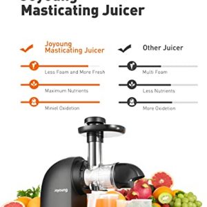 JOYOUNG Slow Juicer Machines Ceramic Auger, Slow Masticating Juicer Machines, Cold Press Juicer, Slow Juicer, Easy to Clean, Quiet Motor, BPA-Free Juicer Machines Vegetable and Fruit, Ice Cream.