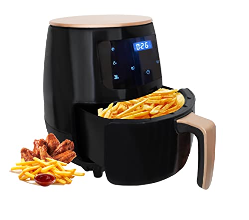 Air Fryer, 4.5Quart Electric Hot Airfryer ANAN HOME Oilless Cooker with 4 Cooking Presets, LCD Digital Touch Screen, Nonstick Dishwasher Basket, 1500W, UL Listed (Black)