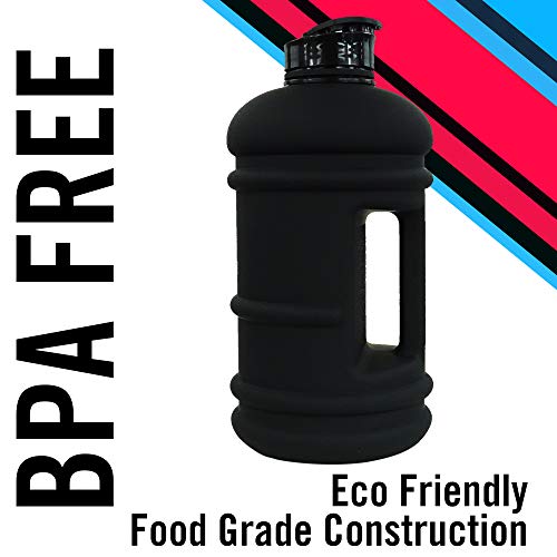 SHAKESPHERE Large Sports Water Bottle - BPA Free Hydration Jug, Black - Ideal for Sports, Camping & Biking (Matte Black, 2.2L)
