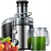 A/C Juicer Machines 1000 W Juicer Extractor Whole Fruit and Vegetables, Dual Speed Juicer with Higher Juice and Nutrition Yield, Anti-Drip Function, Stainless Steel, Silver and Black