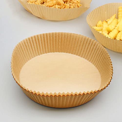 New Non-Stick Disposable Air Fryer Liners- Air Fryer Parchment Paper Liners Basket Unperforated Round Parchment Paper Air Fryer Liners for Baking Roasting Frying Pan Oven
