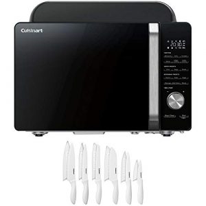 Cuisinart AMW-60 3-in-1 Microwave AirFryer Oven Bundle Advantage 12-Piece White Knife Set with Blade Guards