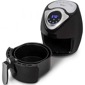 Deco Chef XL 14.5 Cup 3.7 QT Digital Air Fryer Cooker With 7 Smart Programs, LED Touch Screen, Oil-Less Non-Stick Coated Basket, Timer Counter Top, Healthy Kitchen Safe Frying Station with Cook Book