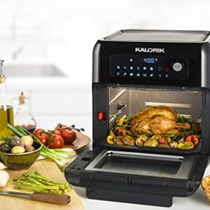 Kalorik AFO 44880 BK 6 QT XL Air Fryer Oven With 13 in 1 Cooking Options, 20 Recipes and 9 Accessories Including Rotisserie
