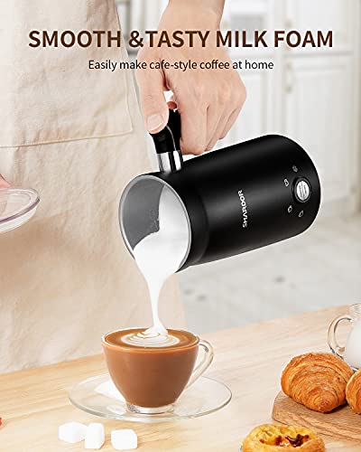 SHARDOR Electric Milk Frother and Steamer, 4 in 1 Large Capacity 10.2 oz/300ml Cold/Hot Automatic Milk Frother & Warmer, Foam Maker for Coffee, Cappuccino, Latte, Macchiato, Chocolate