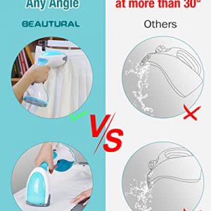BEAUTURAL Steamer for Clothes, Portable Handheld Garment Fabric Wrinkles Remover, 30-Second Fast Heat-up, Auto-Off, Large Detachable Water Tank