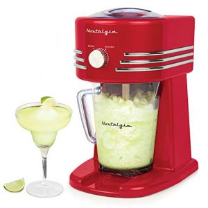 Nostalgia FBS400RDCHL 40-Ounce Frozen Beverage Station Perfect For Slush Drinks, Snow Cones, Margaritas, Daiquiris, Stainless Steel Blades, Cord Storage, Red