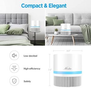 MOOKA Air Purifier for Home, 3-in-1 True HEPA Filter Air Cleaner for Bedroom and Office, Odor Eliminator for Allergies and Pets, Smoke, Dust, Mold, 3D Filtration, Night Light