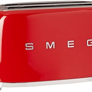 Smeg TSF02RDUS 50's Retro Style 4 Slice Toaster, Red