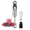 Immersion Hand Blender, 2-in-1 Handheld Stainless Steel Stick Blender with Variable Speeds, Egg Whisk, Smoothies, Sauces and Puree, 500w, Black