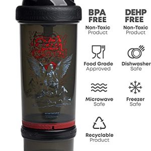 Smartshake Revive Ozzy Osbourne Shaker Bottles for Protein Mixes 25 oz – Shaker Cup Workout Smart Shaker Bottles With Storage for Powder + Protein Shakes, Rock Band Collection