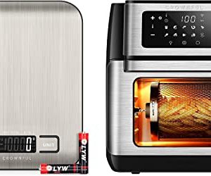 CROWNFUL Food Scale & CROWNFUL Smart Air Fryer Toaster Oven Combo, 10.6 Quart WiFi Convection Roaster with Rotisserie & Dehydrator