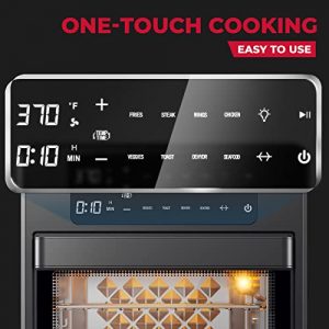 Toaster Oven Air Fryer Combo, BLAZANT T11 Air Fryer Oven with Shake Reminder, 8-in-1 AirFryer Oven with Rotisserie and Dehydrator, Extra Large Capacity, LED Touch Screen, Cookbook & 7 Accessories