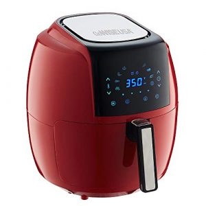 GoWISE USA 8-in-1 Digital XL GWAC22005 5.8-Quart Air Fryer with Accessories, 6 Pcs, and 8 Cooking Presets+ 100 Recipes (Chili Red), QT