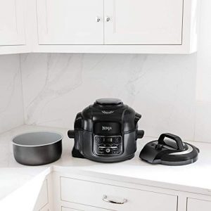 Ninja Foodi 7-in-1 Programmable Pressure Fryer, Slow Multi Cooker with TenderCrisp Technology, 5 Pot, 3-qt. Air Fry Basket (OP101), 5-Quart, Black/Gray (Renewed)