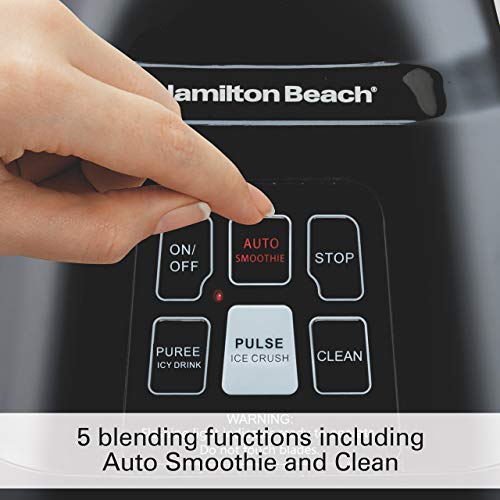 Hamilton Beach Smoothie Smart Blender with 40 oz Glass Jar & 700 Watts (56207) (Renewed)