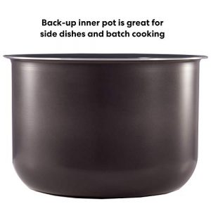 Genuine Instant Pot Ceramic Non-Stick Interior Coated Inner Cooking Pot - 6 Quart & IP SS Silicone Lid Cover, 6 Quart, Transparent White