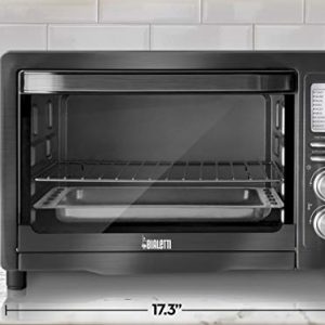 Bialetti (35047) 6-Slice Convection Toaster Oven, Black Stainless Steel