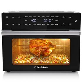 Beelicious 32QT Extra Large Air Fryer, 19-In-1 Air Fryer Toaster Oven Combo with Rotisserie and Dehydrator, Digital Convection Oven Countertop Airfryer Fit 13