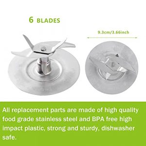 Pro 1200 Blender Blade Stainless Steel Replacement for Os-ter Pro 1200 Blender Accessory with Jar Base Bottom and One Rubber O Ring Gasket for Os-ter Pro 1200 Blender Replacement Parts