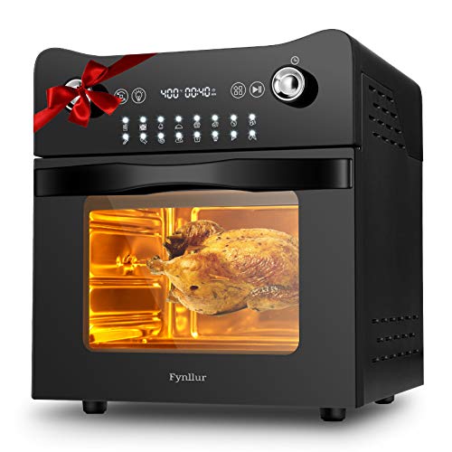 Fynllur Air Fryer Oven XL 14.7 Quarts 1800W Toaster Oven 16-in-1 Oilless Cooker with LED Digital Touchscreen Countertop Oven Rotisserie Dehydrator Defrost Auto Shutoff 9 Accessories，ETL Certified