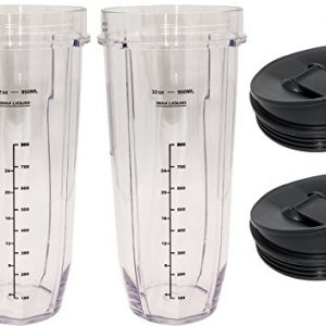 Blendin 2 Pack 32 Ounce Cup with Sip N Seal Lids, Compatible with Nutri Ninja Auto-iQ 1000W and Duo Blenders