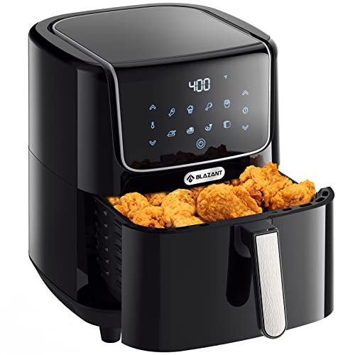 Air Fryer Large Airfryer Oven 6.8QT, XL Digital Electric Hot Oilless Air Frier Cooker with LED Touch Screen, Nonstick Basket, 8 Presets, Dishwasher Safe, Auto Shut Off, Recipes BLAZANT T02