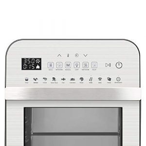 GoWISE USA GW44804 Air Fryer Toaster Oven with Rotisserie + Dehydrator and 11 Accessories + 50 Recipes, Ultra (Silver/Black), 12.7 quart