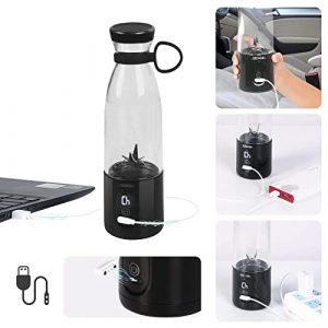Smoothie Blender, Mini Blender for Shakes and Smoothies, 18oz Portable Blender USB Rechargeable, As POWERFUL As Many Countertop Blenders/Crushes Ice Cubes, Frozen Fruit, Nuts/3X MORE POWERFUL Than Most USB Personal Blenders, Leegoal Blender Bravo Black