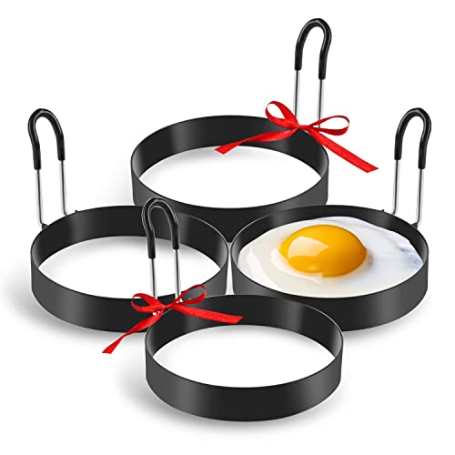 Eggs Rings, 4 Pack Stainless Steel Egg Cooking Rings, Pancake Mold for frying Eggs and Omelet