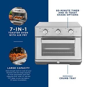 GE Mechanical Air Fryer Toaster Oven + Accessory Set | Convection Toaster with 7 Cook Modes | Large Capacity Oven - Fits 12