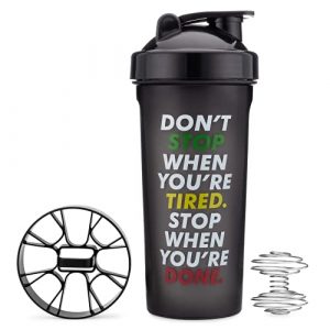 3 PACK - Extra Large Shaker Bottle, 45-Ounce Shaker Cup with Dual Blenders for Mixing Protein, Logos, from Hydra Cup