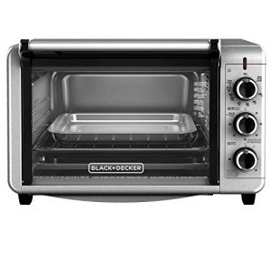 Black+Decker TO3210SSD 6-Slice Convection Countertop Toaster Oven, Silver