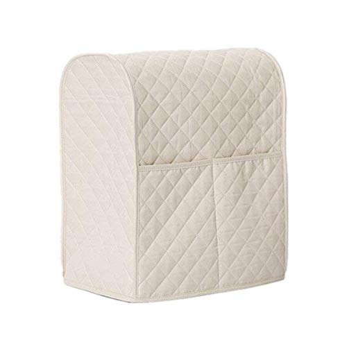 Giveme5 Kitchen Aid Mixer Cover, Leather Stand Mixer Cover Dust-Proof Cover Lattice Pattern Thicken Protector Cover Organizer Bag for Kitchen Mixer QT4.5 QT5 QT6 (Beige)