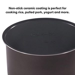 Genuine Instant Pot Ceramic Non-Stick Interior Coated Inner Cooking Pot - 6 Quart & IP SS Silicone Lid Cover, 6 Quart, Transparent White