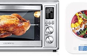 CROWNFUL Air Fryer Toaster Oven, 22lb/11kg Digital Kitchen Scale