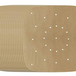 200pcs Air Fryer Parchment Paper - 8.5 inch Perforated Unbleached Air Fryer Liners/Square Parchment Liner for Air Fryer, Steaming Basket and More