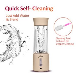 Portable Blender for Shakes and Smoothies, USB Rechargeable Personal Blender, Mini Blender with a 17.6oz Capacity, Strong Stainless-Steel Blades, and Powerful Motor, For Travel, Camping, Gym (Milk)