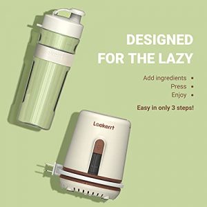 Personal Blender Laekerrt Smoothie Portable Blender for Shakes and Smoothies with 2 Tritan BPA-Free 20 oz Sport Travel Bottle (White)