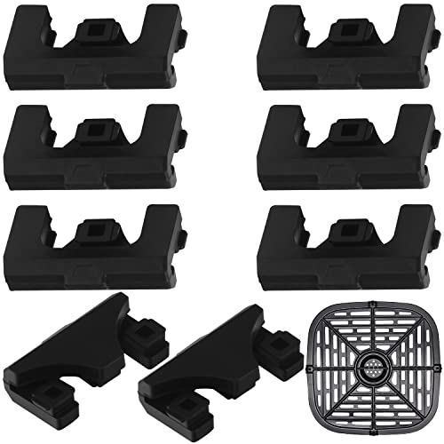 [8 Pack] Impresa Air Fryer Tray Bumpers for Vortex, Cosori, & Other Air Fryers - Rubber Bumpers to Prevent Basket Damage - Silicone Air Fryer Basket Protective Feet - Air Fryer Replacement Parts