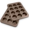 NutriChef - Pair of Cupcake Cookie Sheet Pan Style for Baking - Non-stick Carbon Steel Muffin Pans w/ 12 Cups Cupcake Baking Tray -