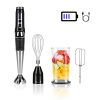 Cordless Hand Blender Rechargeable, Powerful Variable Speed Control with 21-Speed Immersion Stick Blender , Portable Electric Hand Mixer