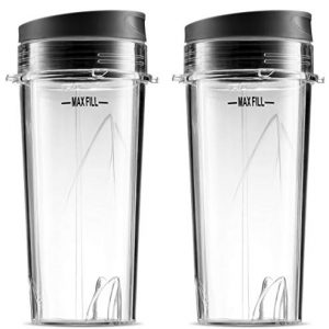 Single Serve 16-Ounce Cups for Ninja by Preferred Parts | Comparable with Nutri Ninja BL770 BL780 BL660 Professional Blender (Pack of 2)