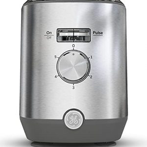 GE Blender | 5-Speed + Pulsing Option | Kitchen Essentials Blender for Shakes, Smoothies & More | Large 64 oz Tritan Jar, 7-9 Servings per Batch | Stainless Steel Blades & Exterior Finish | 1000 Watts