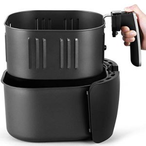 FRIGIDAIRE EAF601-BLACK, 8.2 Qt Air Fryer-Oil-Free Healthy Cooking-Digital Controls-Removable, Dishwasher-Safe Pan and Tray, 8.2qt, Black