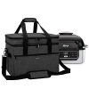 YARWO Double Layers Carrying Bag Compatible with Ninja Foodi Grill, Travel Tote Bag with Pockets Compatible with Ninja Foodi 5-in-1 Indoor Grill and Kitchen Accessories, Black (PATENTED DESIGN)